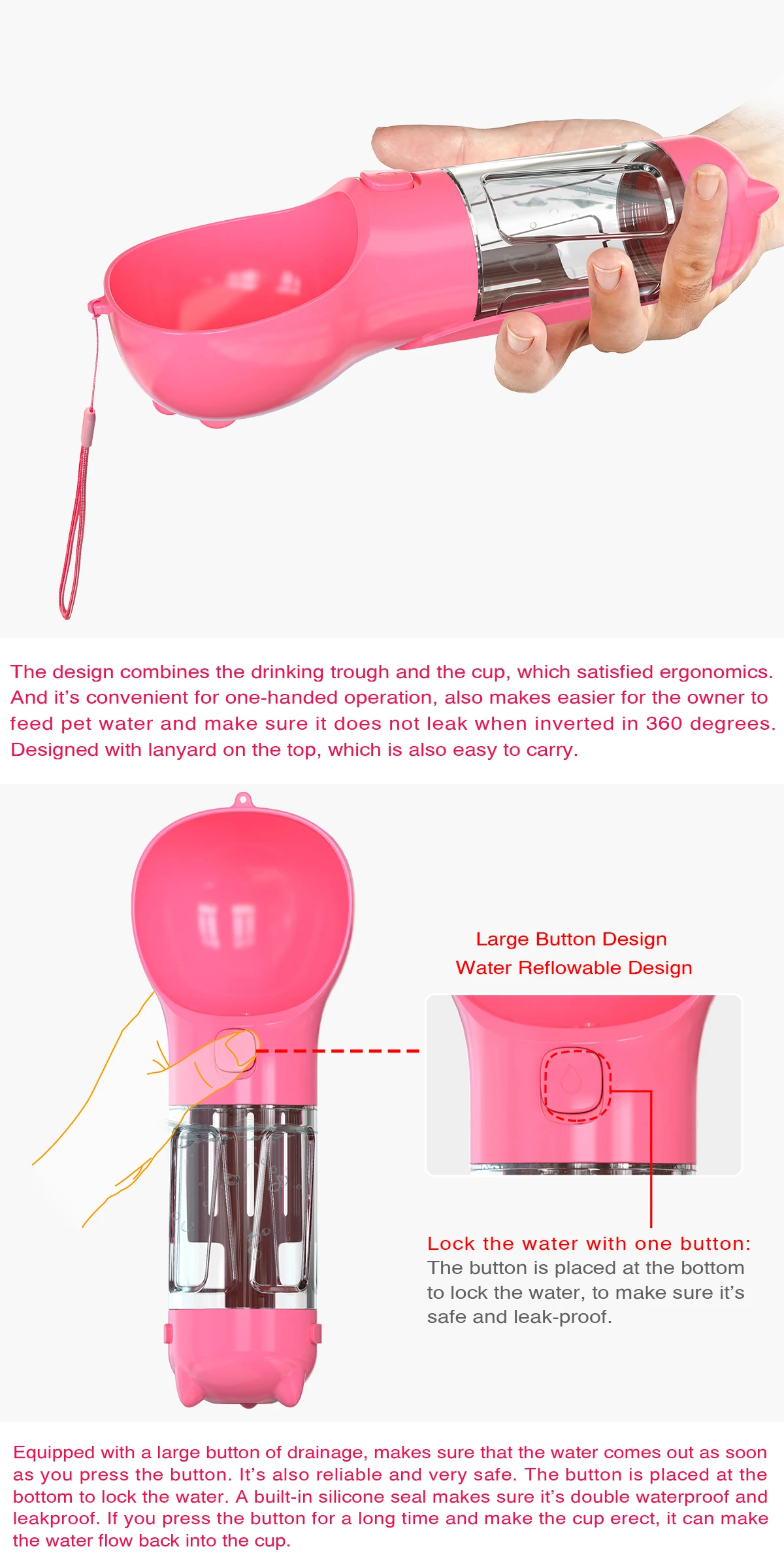 Миска для питомцев, бутылка со съемной водой, для щенков, кошек, маленьких животных, для путешествий на открытом воздухе