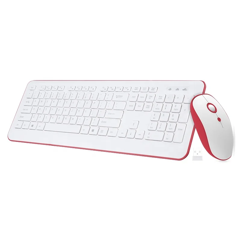 OEM Factory Многофункциональный эргономичный дизайн 2,4 ГГц USB Беспроводная Офисная Клавиатура и мышь шоколадного цвета комбо для дома