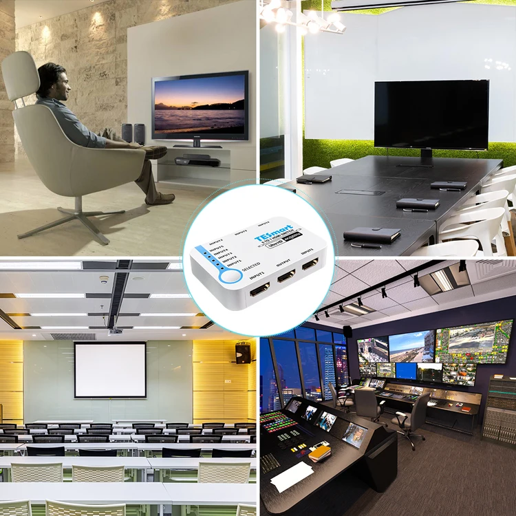 TESmart hot Switcher auto switch EDID emulators 5 HDMI input 1 output support HDCP 2.2 HDR 3D 4K Video Switch Splitter