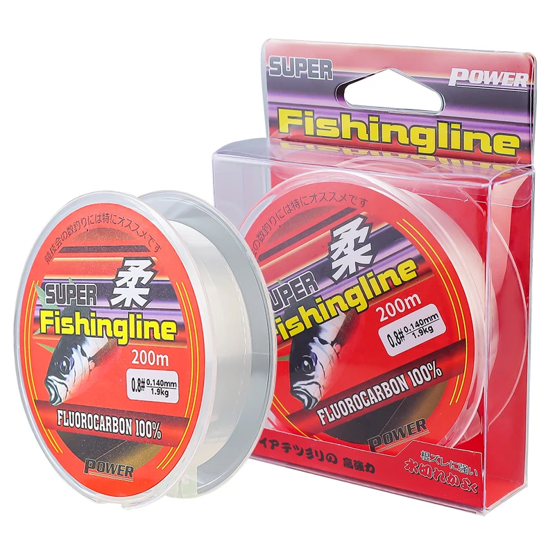 0.8# 2.0# 3.0# 4.0# 200m Enhanced Nylon Fishing Line Carbon Fluoropolymer Coating Original Filament Line Clear Sea Fishing Line