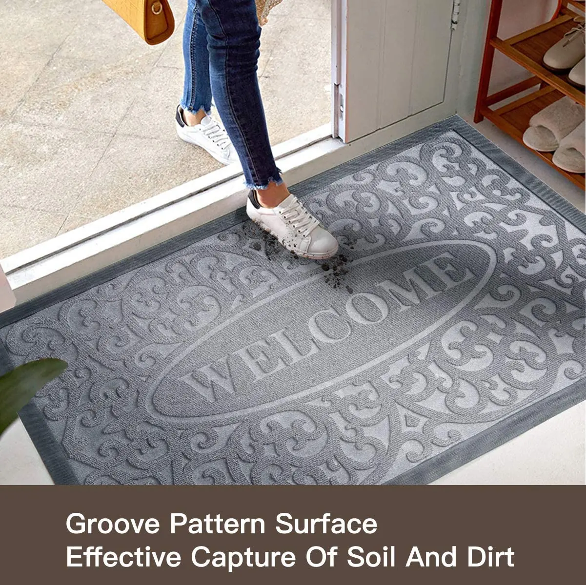 Custom Extra Durable Rubber Door Mat Non-Slip Floor Mats Luxurious comfortable welcome mats for front door