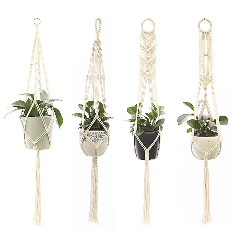 Macrame Plant Hanger,handcraft cotton decorative macrame plant hangers from china factory