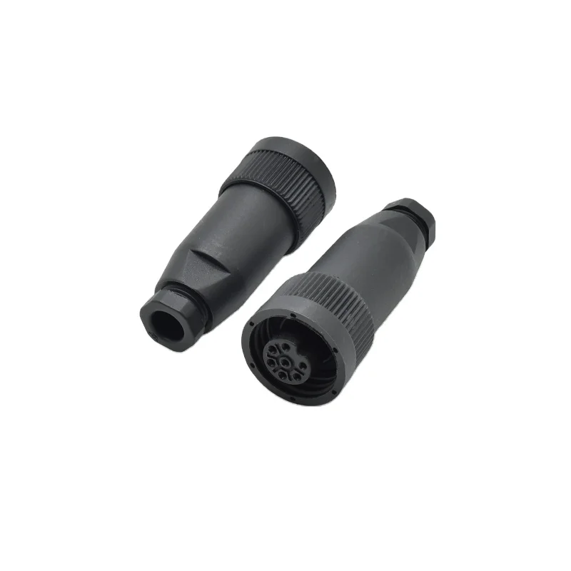 IP68 waterproof welding plastic cable connector plug male female 6+PE 7 pin RD24 connector