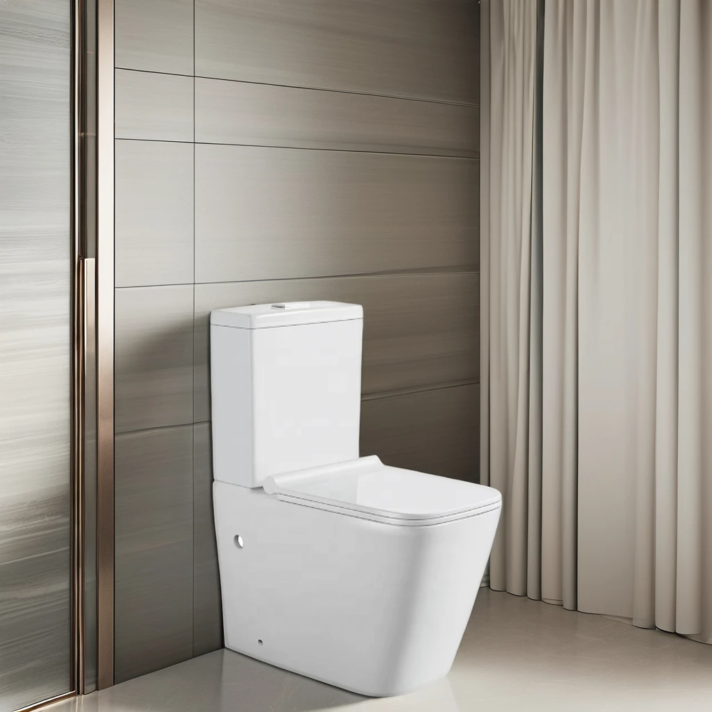 Supermarket Restroom Ceramic Flush Two-piece Toilet Hotel Bathroom Split Flush Toilet Bathroom Easy To Clean The Split Toilet