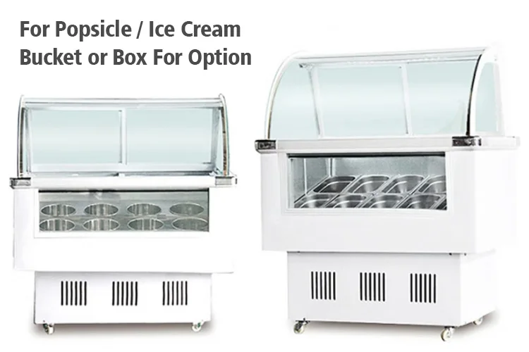 Commercial Shopping Mall Gelato Ice Cream Display Freezer With 12 Pans