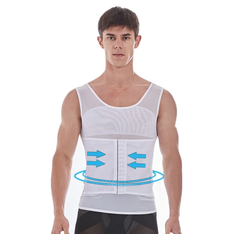 Abdomen Mens Shapewear Compression T Shirts Slimming Vest Waist Girdle Cincher Underwear Body Shaper