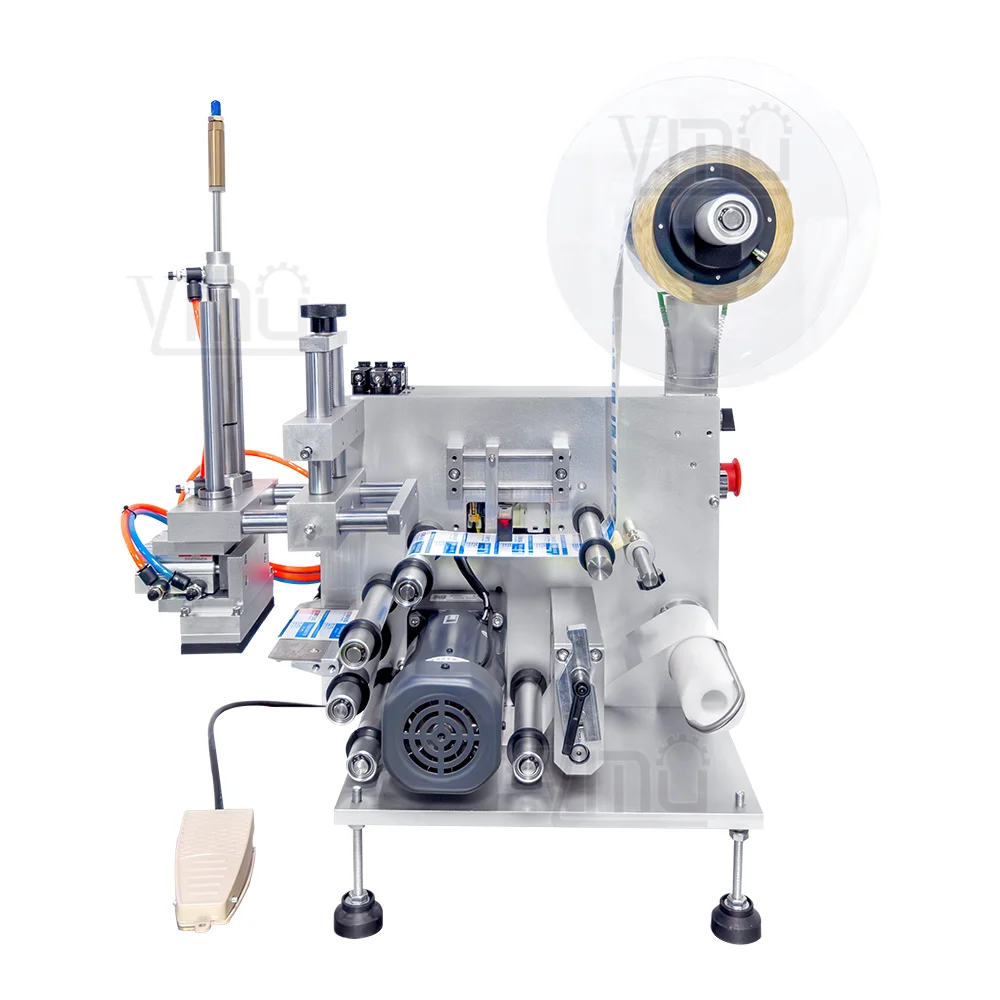 ShangHai YIMU YM120 Desktop Label Applicator Machine Flat Surface Semi Automatic Labeling Machine For Small Business