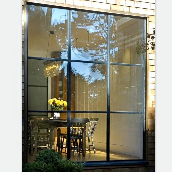 High Quality steel fixed window picture window with grill design attached to its surface for decorative purpose