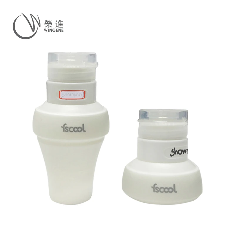 Travel Accessory Portable Folding Mini Silicone Squeeze Shampoo Travel Bottle Set/Kit