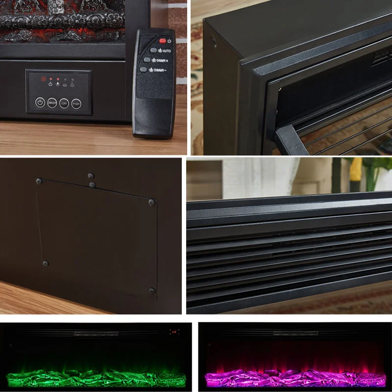 Customizable Size Flame Home Smart Wall Mounted Electric Fireplace Insert