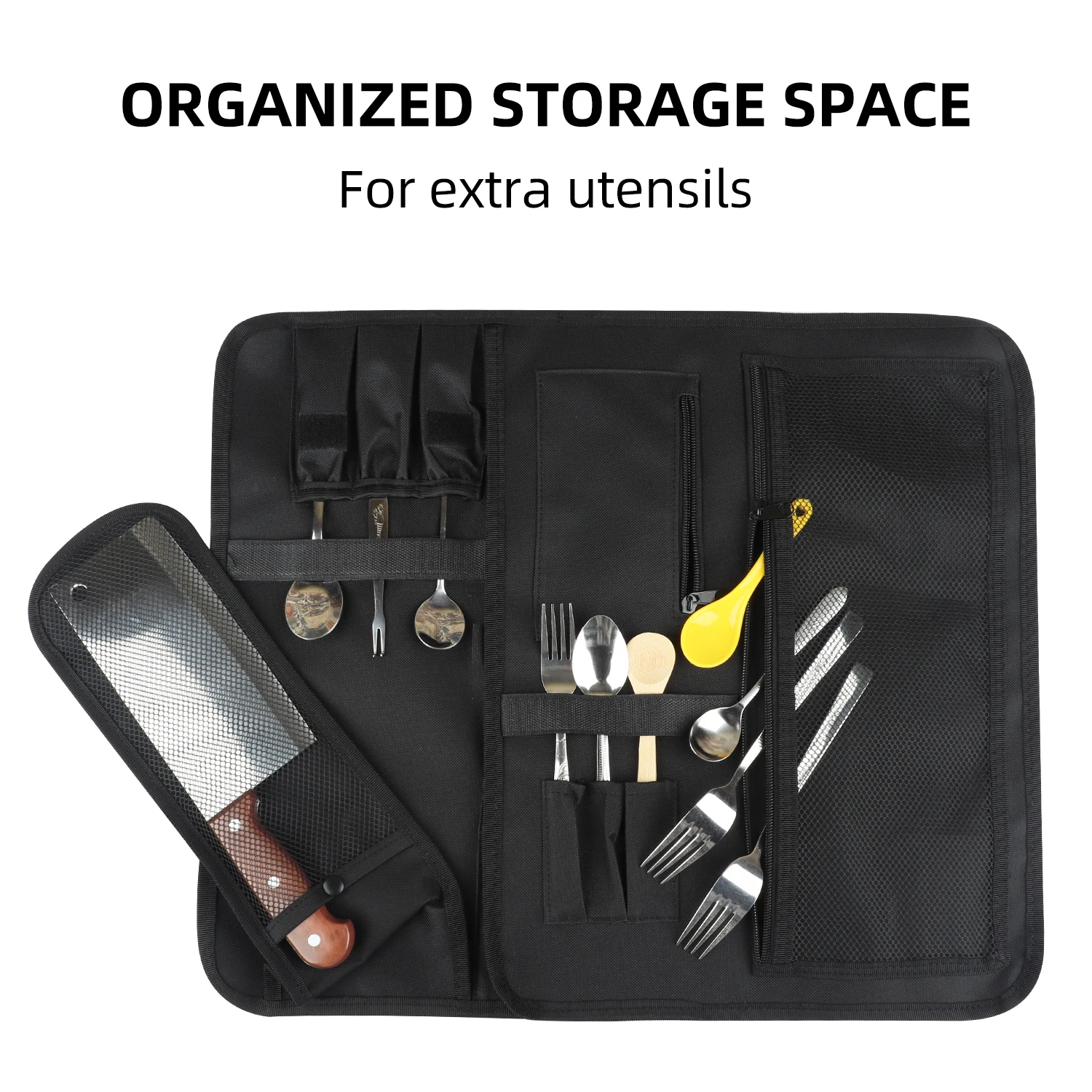 Chef Knife Roll Bag Water-Resistent Storage for Kitchen Knives Utensils Tools