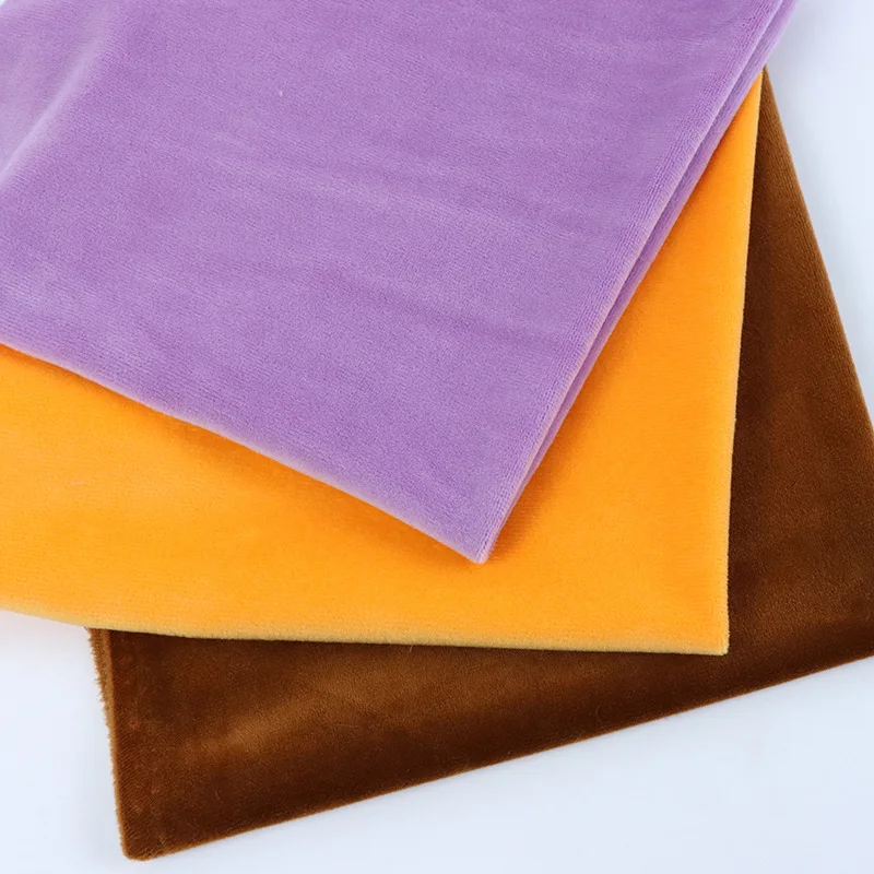 Super soft stretch custom solid color purple velvet fabric pink velvet fabric grey velvet fabric for clothes