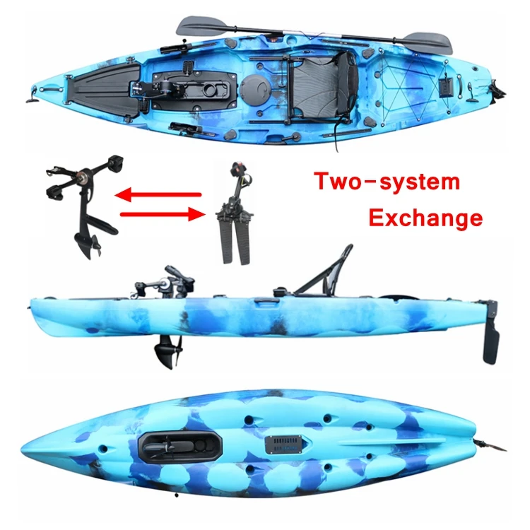 CE Certified Unique Design 12FT Best Pedal Fishing Kayak,Single Seat Plastic Kajak,Fishing Canoe/Kayak ON SALE logo customized