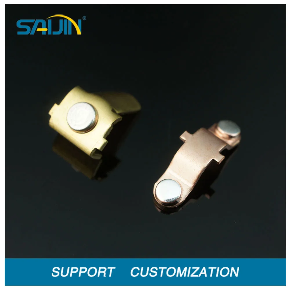 electrical sockets contact part silver copper inlay bimetal terminal contact part for switch brass contact