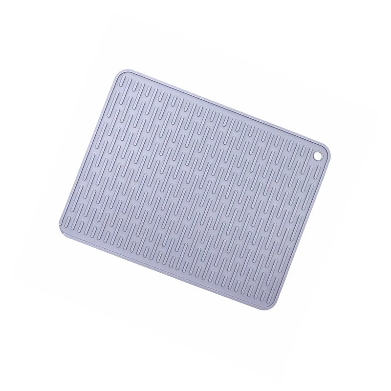 Durable large size custom silicone kitchen sink dish drying mat