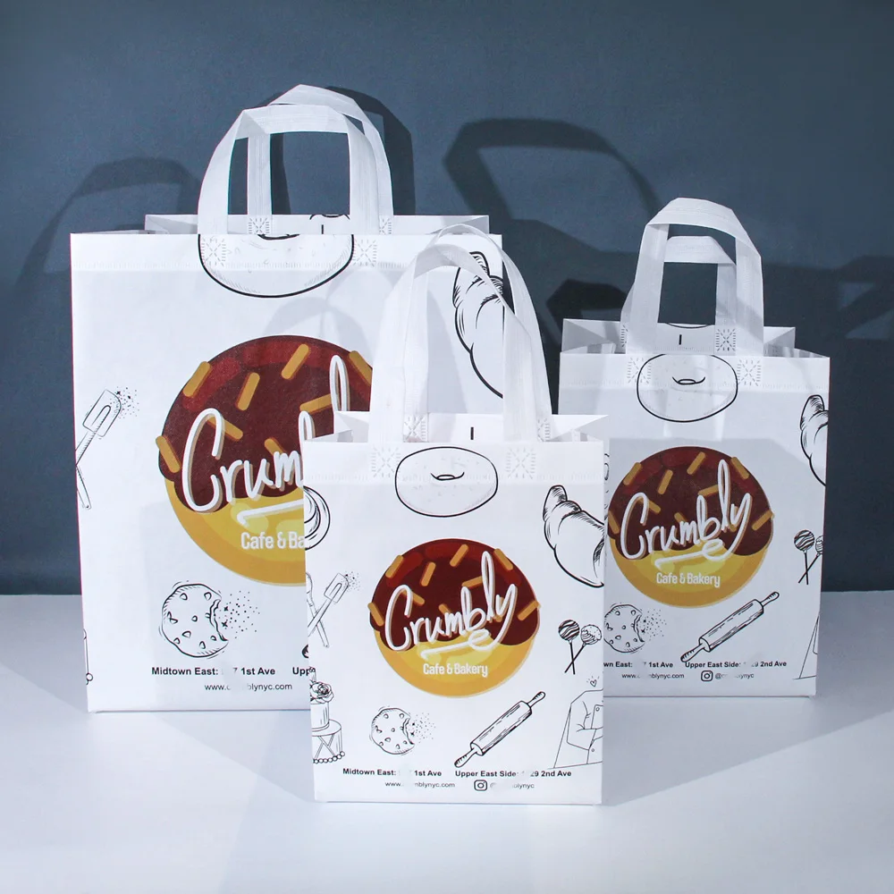 Reusable Cheap Tote Bags Custom Printed Recyclable Shopping Bag With Logo Eco Friendly Fabric Grocery White Non-Woven Bags
