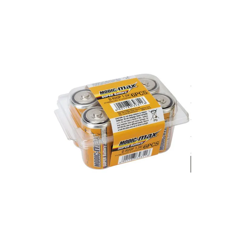 Zinc Carbon Battery R20 D Dry Battery Disposable Batteries