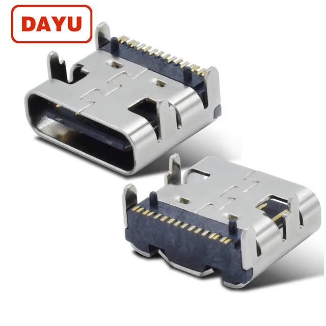 
SMT USB 3.1 Type C Female Connector for PCB Mount Jack 16Pin Socket 