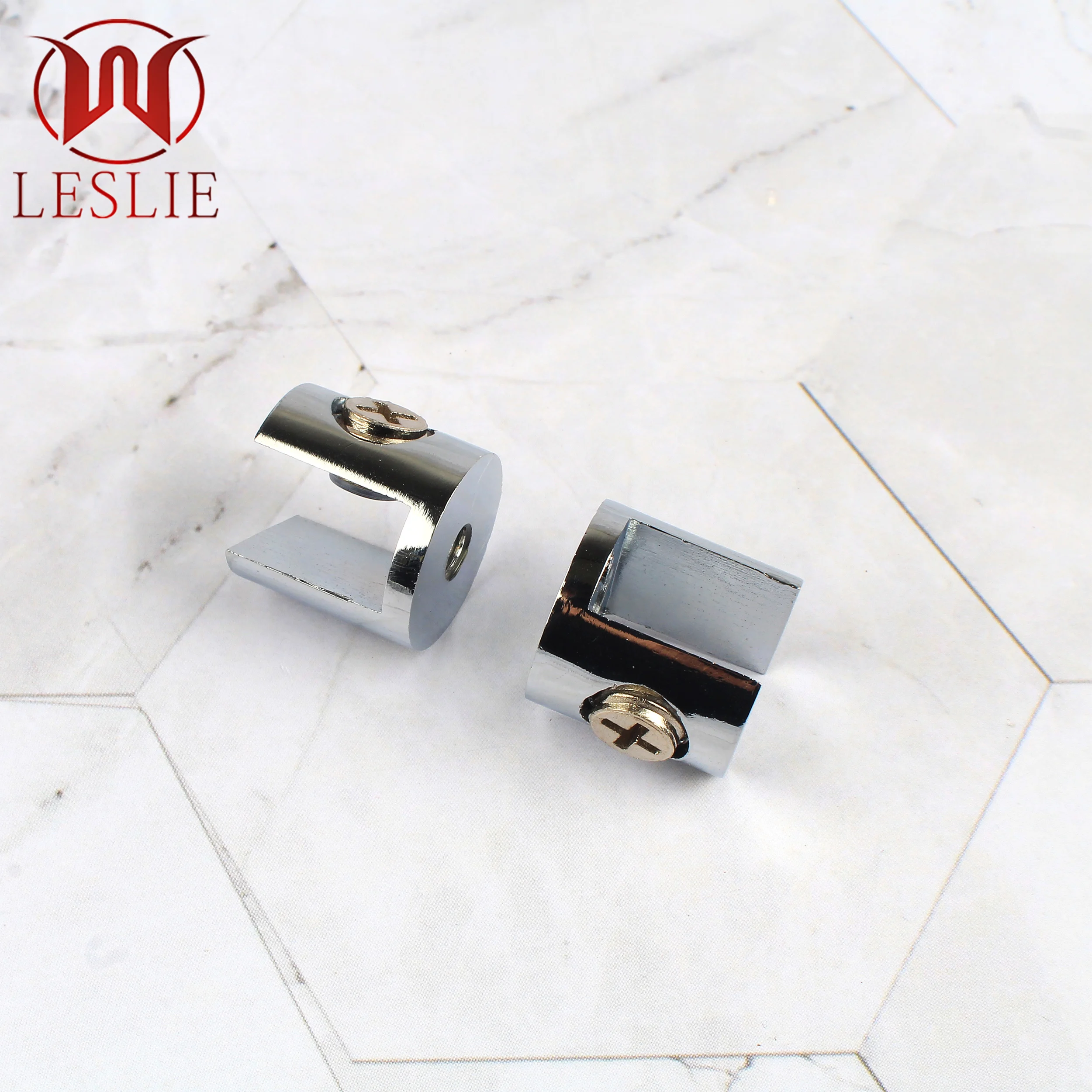 Chrome Bathroom Metal Glass Shelf Clamp Bracket 10MM Glass Bracket