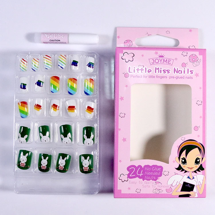 Private label logo white red ombre marble designed curved short square long coffin acrylic false finger nail tips press on nails