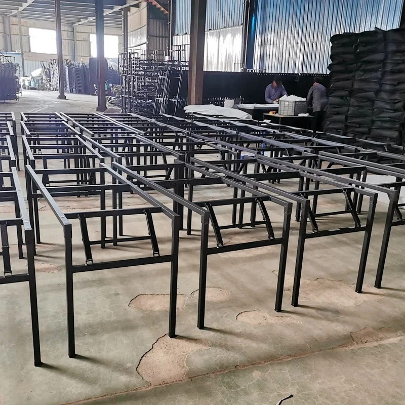 Factory Direct Sale Industrial Style Folding Restaurant Table Frame Steel Metal Foldable Dining Table Frame Legs