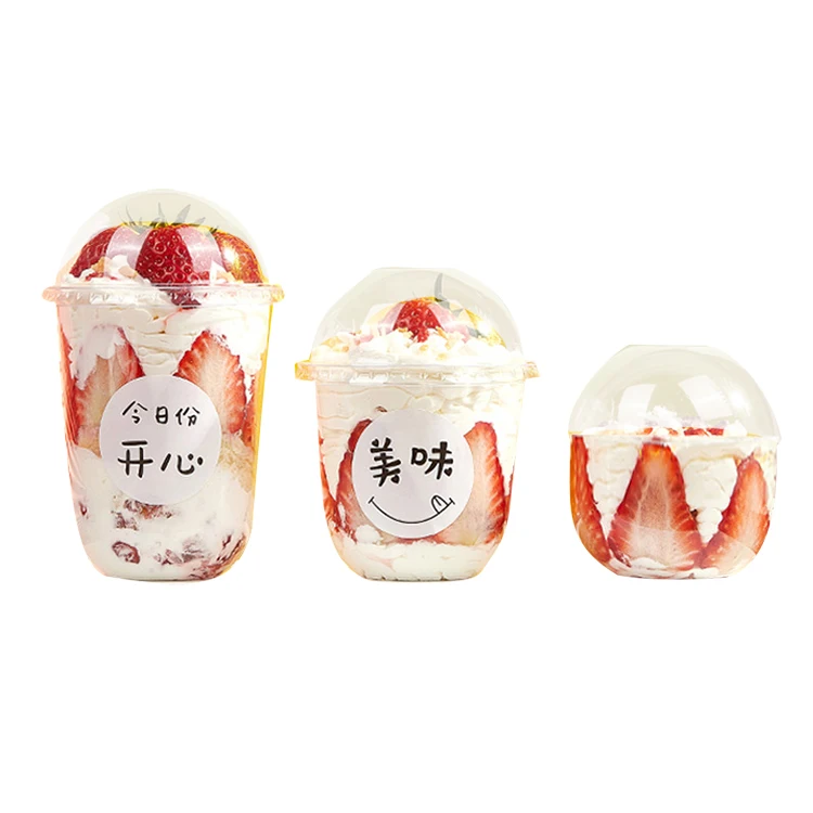 Customized Disposable Pp Pet Pudding Ice Cream Packaging Cup Plastic Cups For Yogurt Plastic Yogurt Cup With Lid