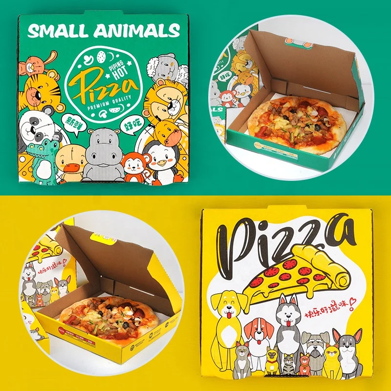 Custom printed pizza boxes with logo 12 inch eco friendly storage box takeaway delivery wholesale package food grade packaging
