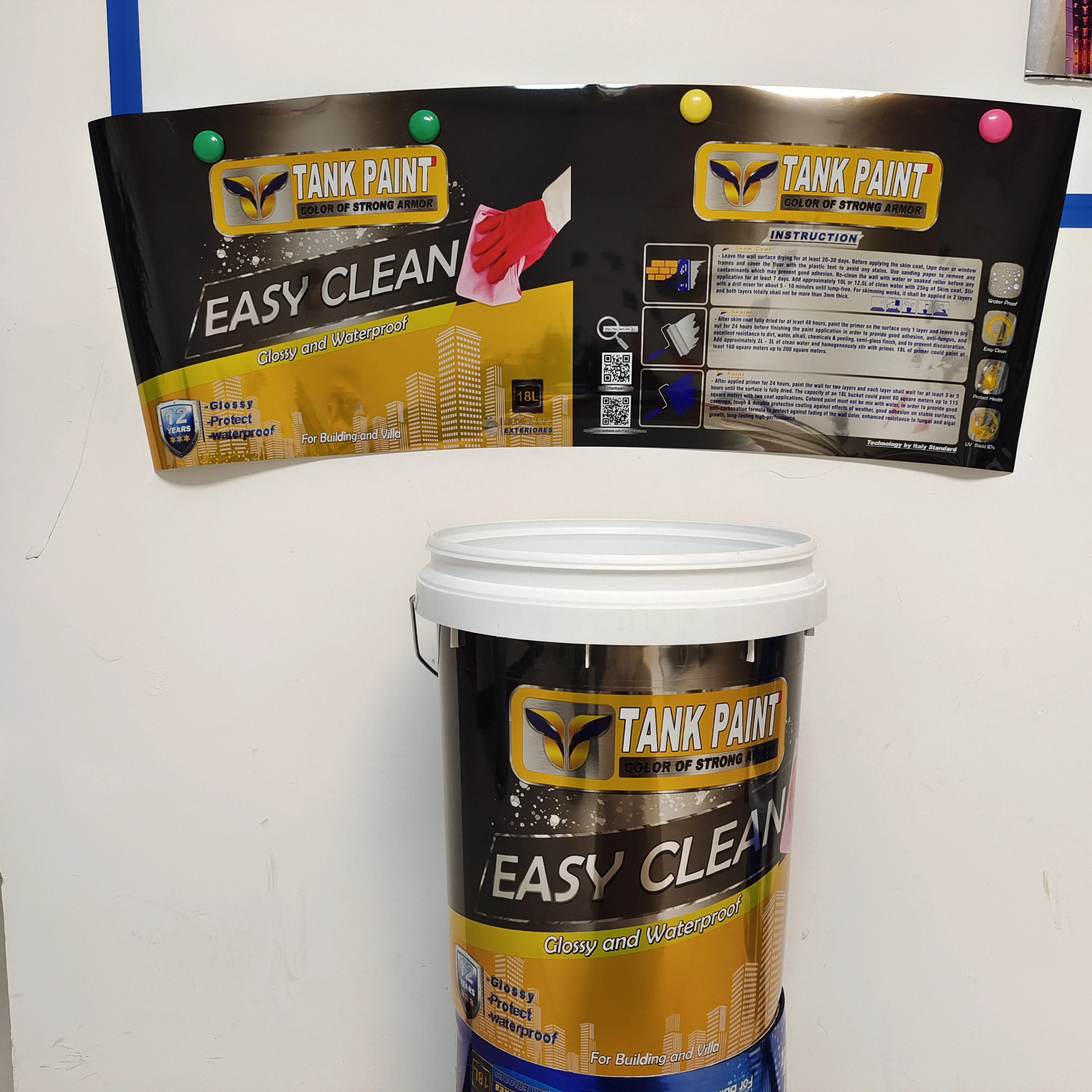 Plastic buckets IML labels printers IML labeling printing manufacturer