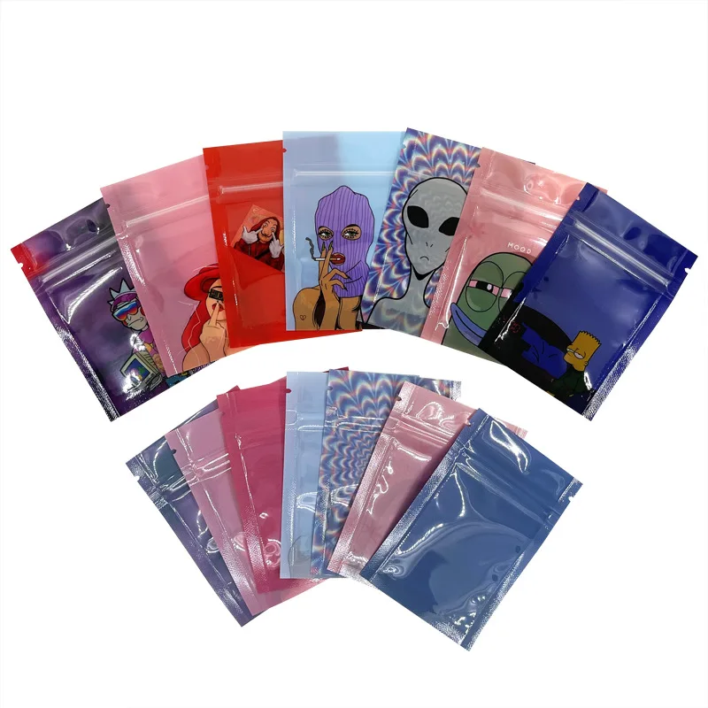 Customizable Clear Window Resealable Ziplock Plastic Small Cookie Pouch Smell Proof Gummy 1G Mylar Bags
