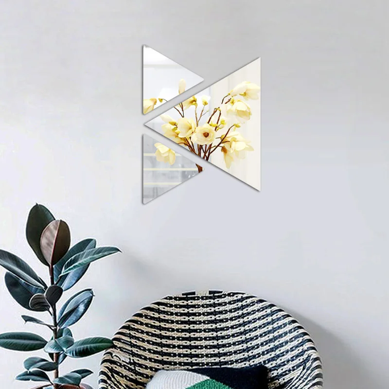 YIYAO Removable Feather Mirror Wall Stickers Decal Art Vinyl Home Room Decoration DIY