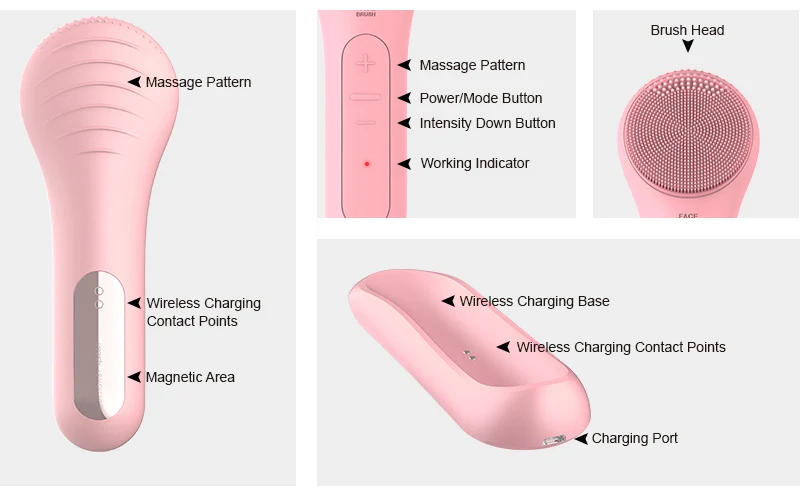 Heating vibrating face cleanser japanese thermal raedia facial cleansing brush