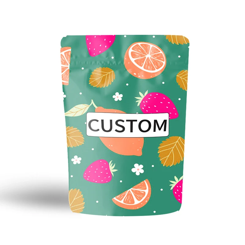 Custom 3.5g 200g 300g Reusable Ziplock Stand Up Plastic Packaging Pouch Aluminum Foil Mylar Bag For Dry Fruits Cookies Snack