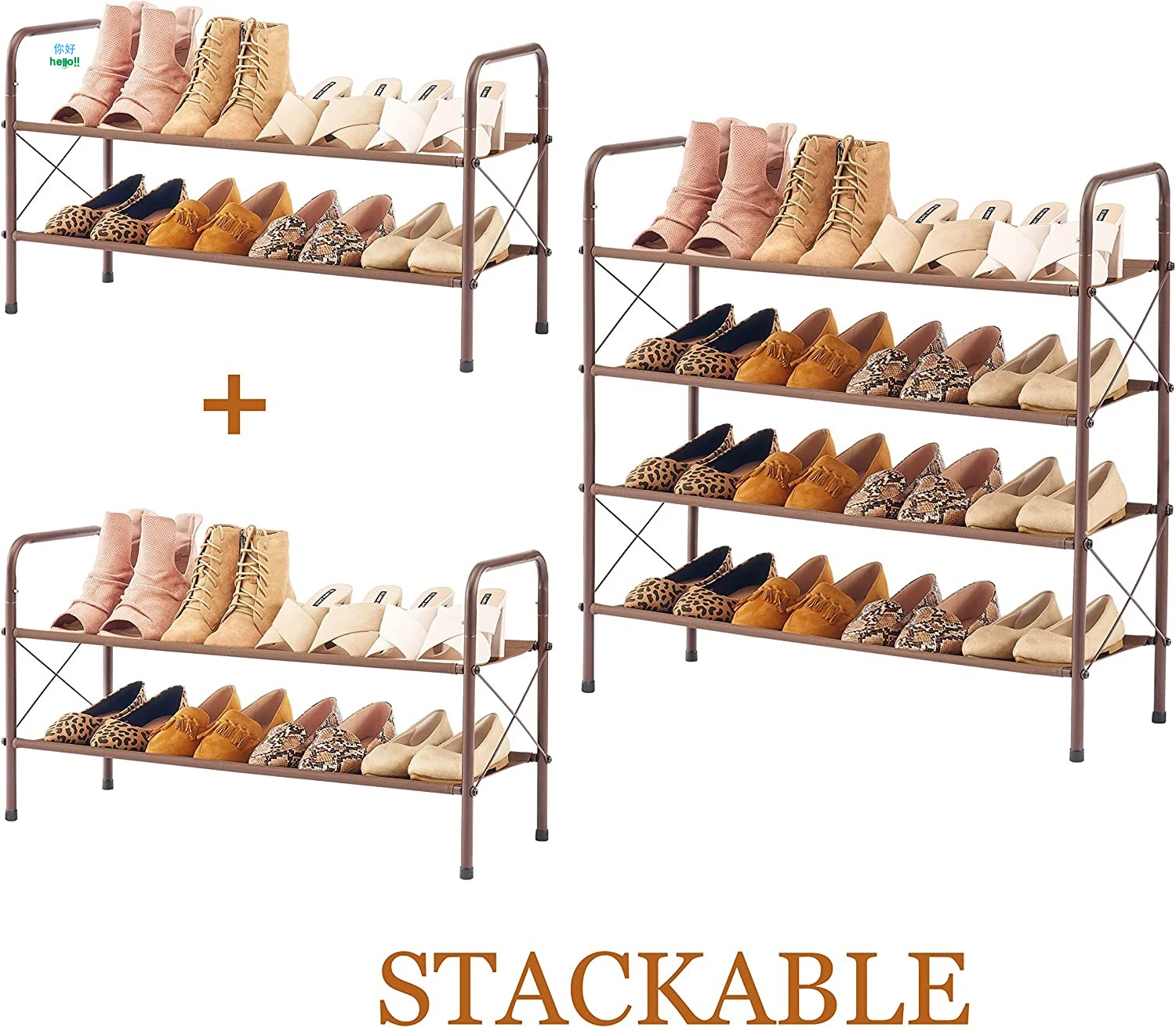 Hot Sale Space Saving Shoe Shelf 4 Tier Multifunctional Folding Shoe Storage Cabinet