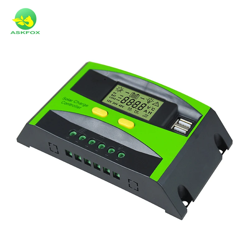 Hot Sale 48v Pwm 12v/24v 2 Usb Output Solar Panel Charge Controllersolar Controller New Design Lcd Double Usb Pwm Solar Panel