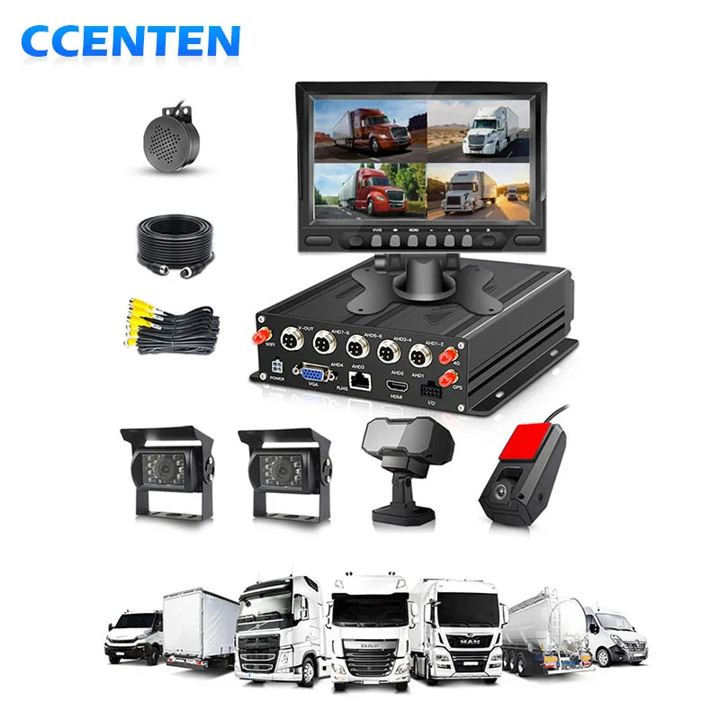Digital 1080P Camera Truck Bus Car Black Box Dashcam 3G 4G gps ai cctv mobile Wifi GPS MDVR DVR 4CH 7Inch Monitor Camera System