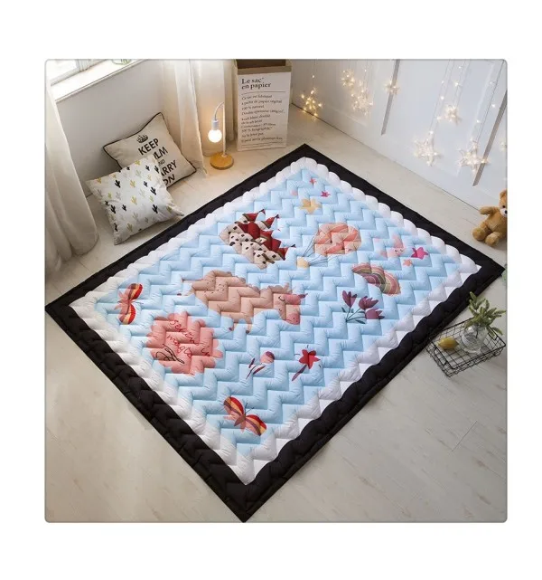 Нескользящий мягкий хлопковый детский складной игровой коврик