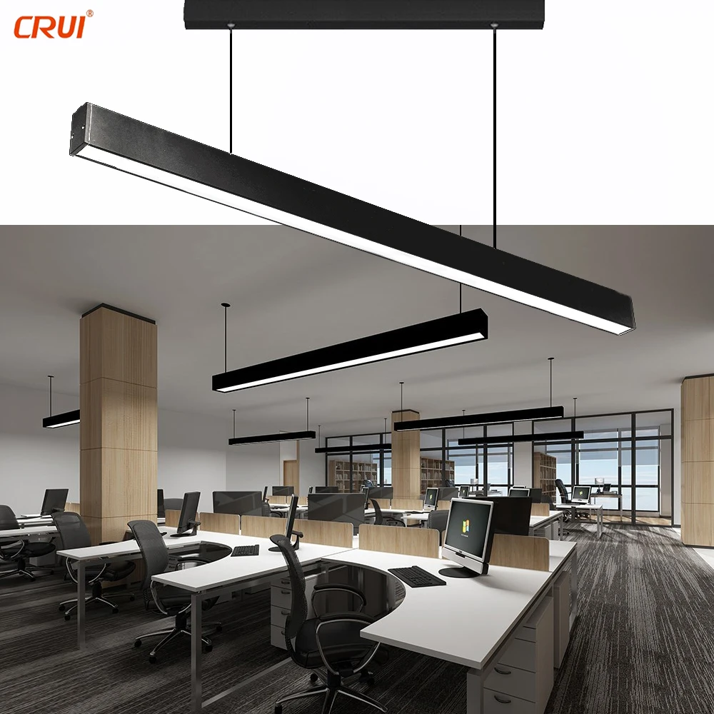 Быстрая доставка подвесной светильник потолочный офисный подвесной линейный светодиодный светильник 3 года гарантии