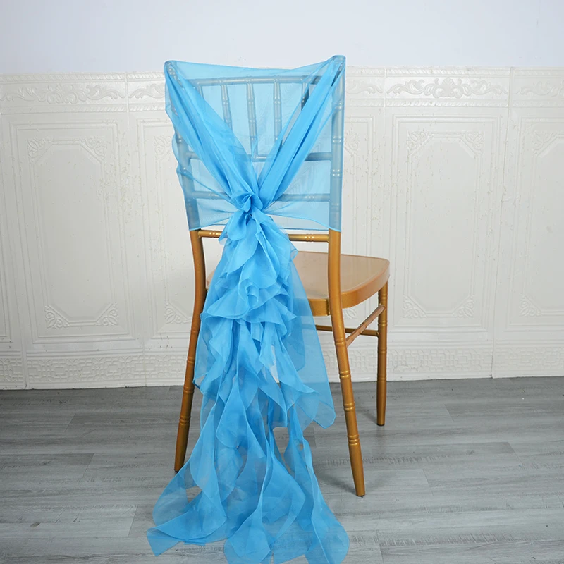 European Style Cheap Organza Wedding Hotel Banquet Decorative Chair Sashes Chair Cover Bow Sashes