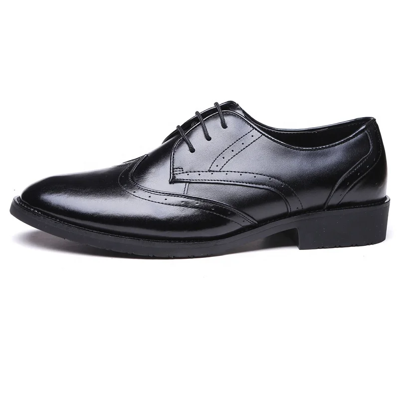 Genuine Cow Leather Men Black Anti-Slip hotel staff bank staff professional Manager Shoes