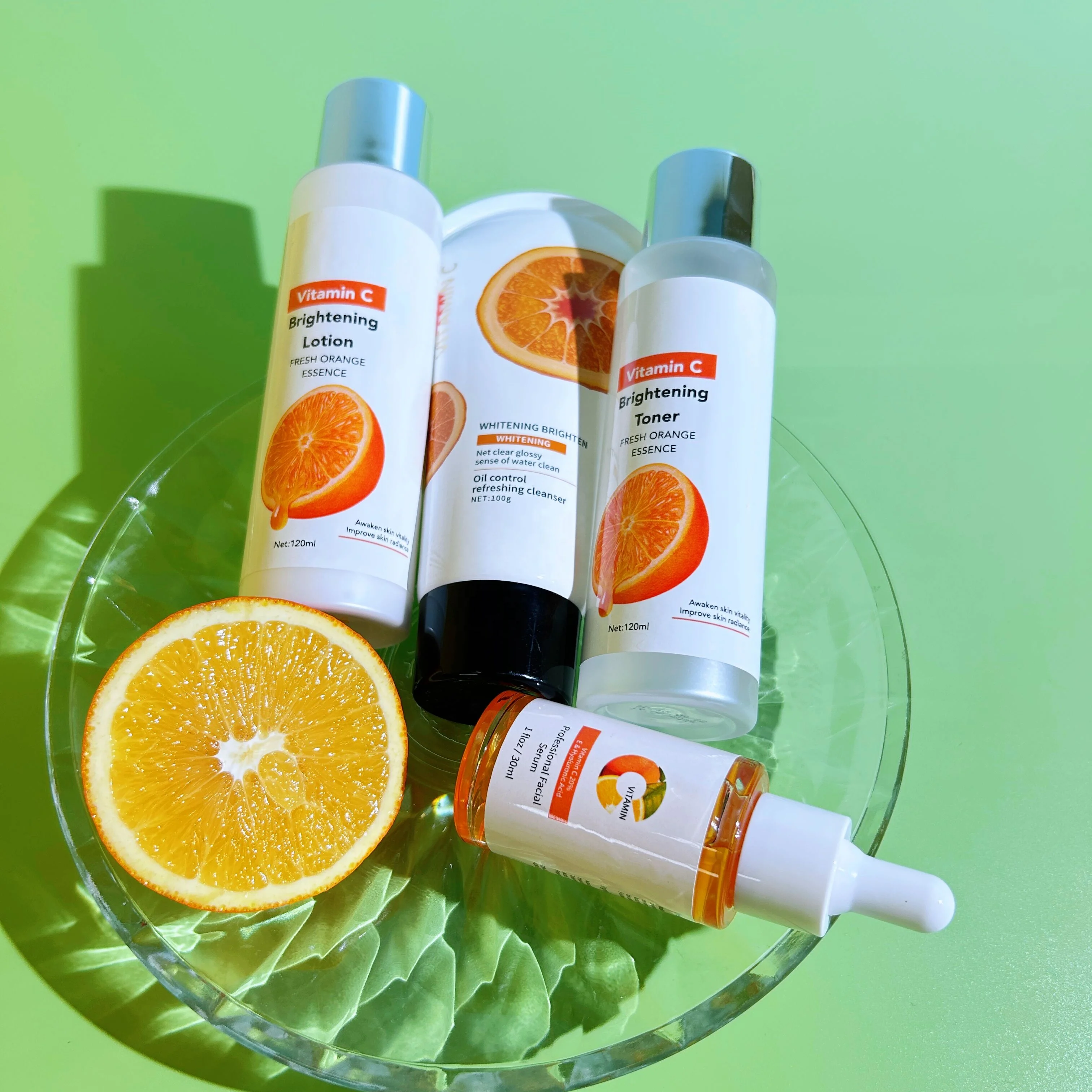 Whitening Vitamin C Face Skin Care Set Custom Logo Skincare Set Anti-wrinkle Facial Skin Care Set