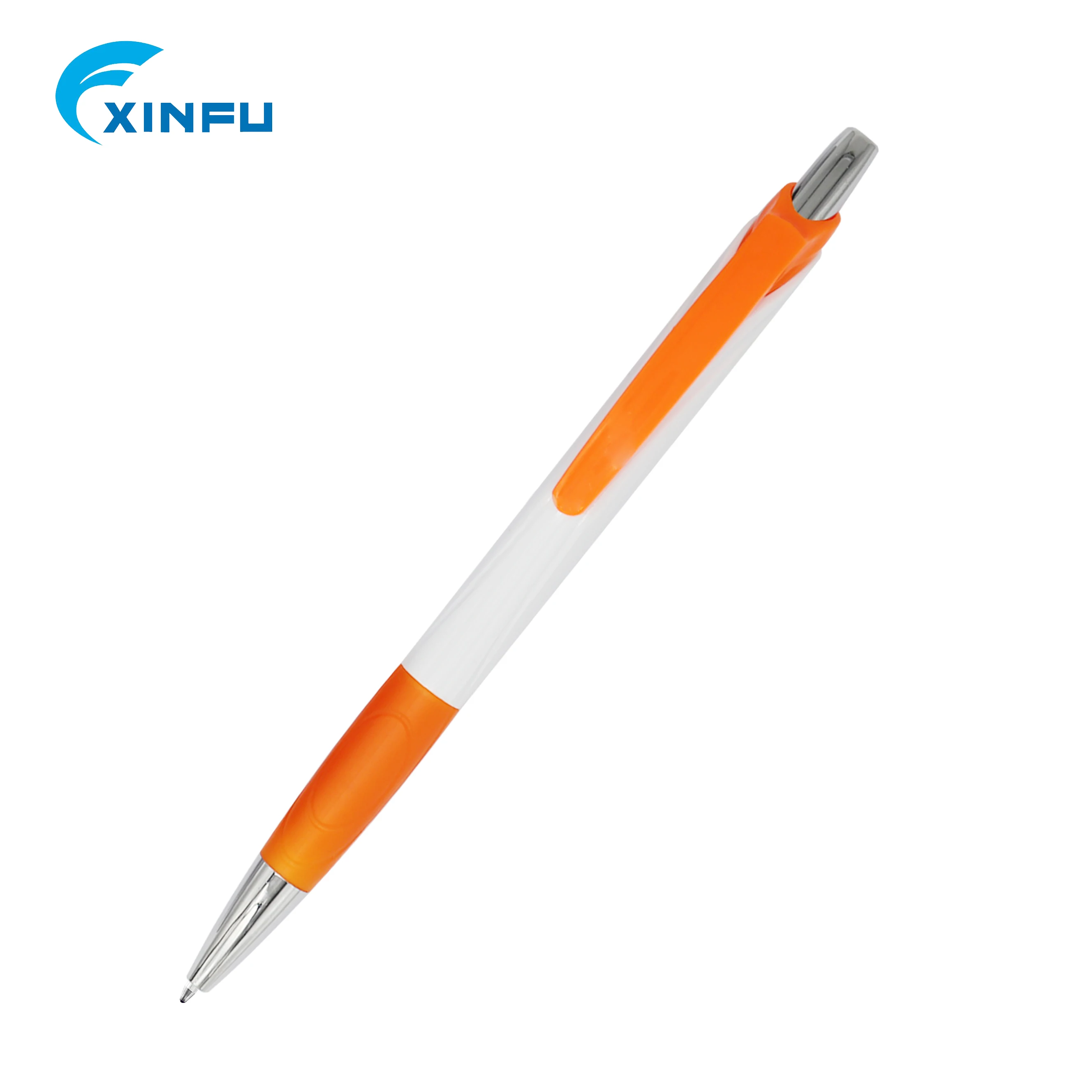 
Cheap multicolor plastic solid white barrel ball pen with customer logo for advertising 