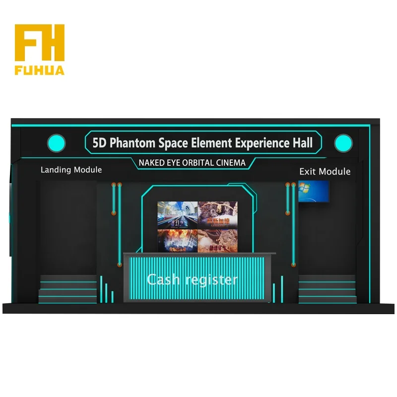 Amusement Park 180 degree  Immersive  Track Cinema New Technology Naked-eye 3d ring screen  Orbital Cinema