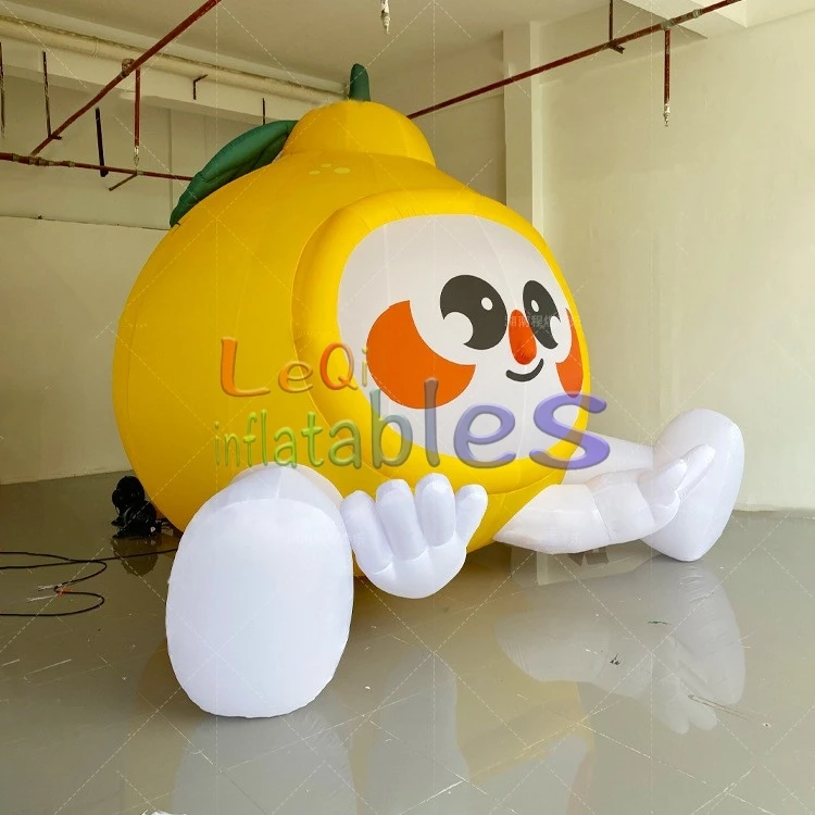 3m grapefruit inflatable cartoon model for decoration factory price lovely display sitting inflatable grapefruit cartoon model