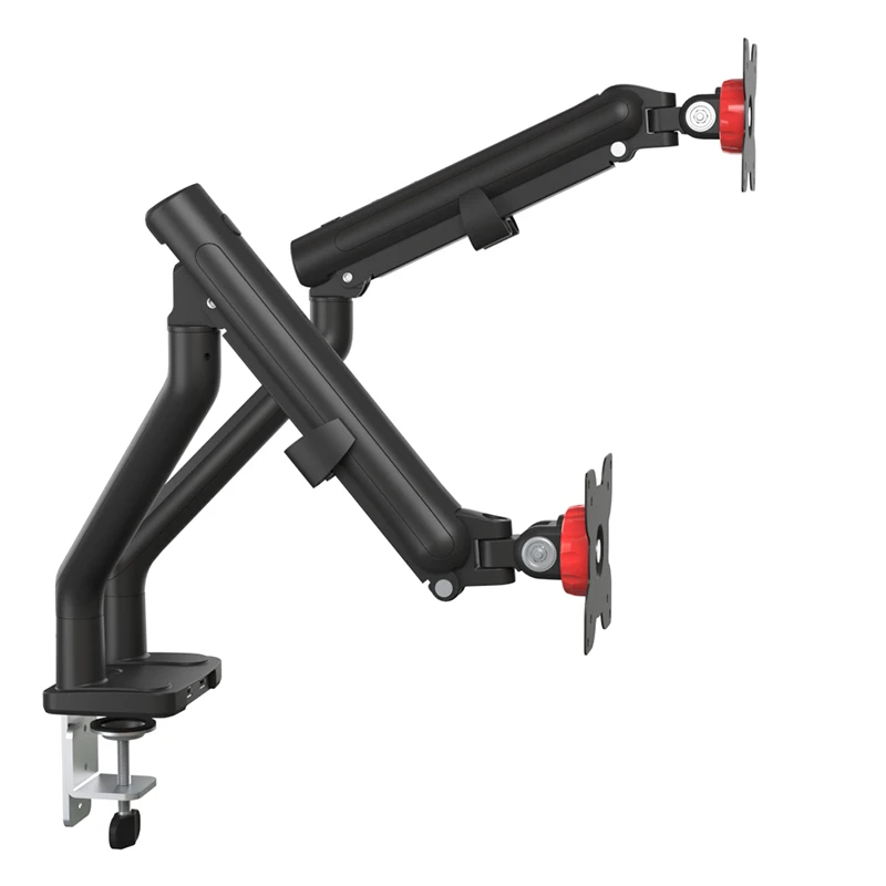 AUKI Heavy Duty Monitor Arm Dual Aluminum Black VESA Mount Black Dual Monitor Arm Fits 32inch