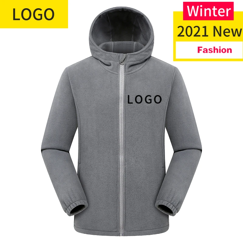 Factory OEM Embroidery Fleece Hoody Sweatshirt Hoodies Warm Military Tactical Sport Men Hooded Plaid Fleece Jacket Casual Winter