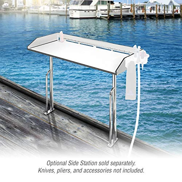 T10-449B-HDP 48in Tournament Series Dock Cleaning Station Stainless Steel Fish Cleaning Table