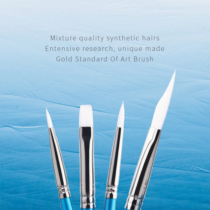 Synthetic Hair Acrylic Watercolor Paint Brush Set Birch Handle Durable Professional Brush Collection For Artist or Beginner