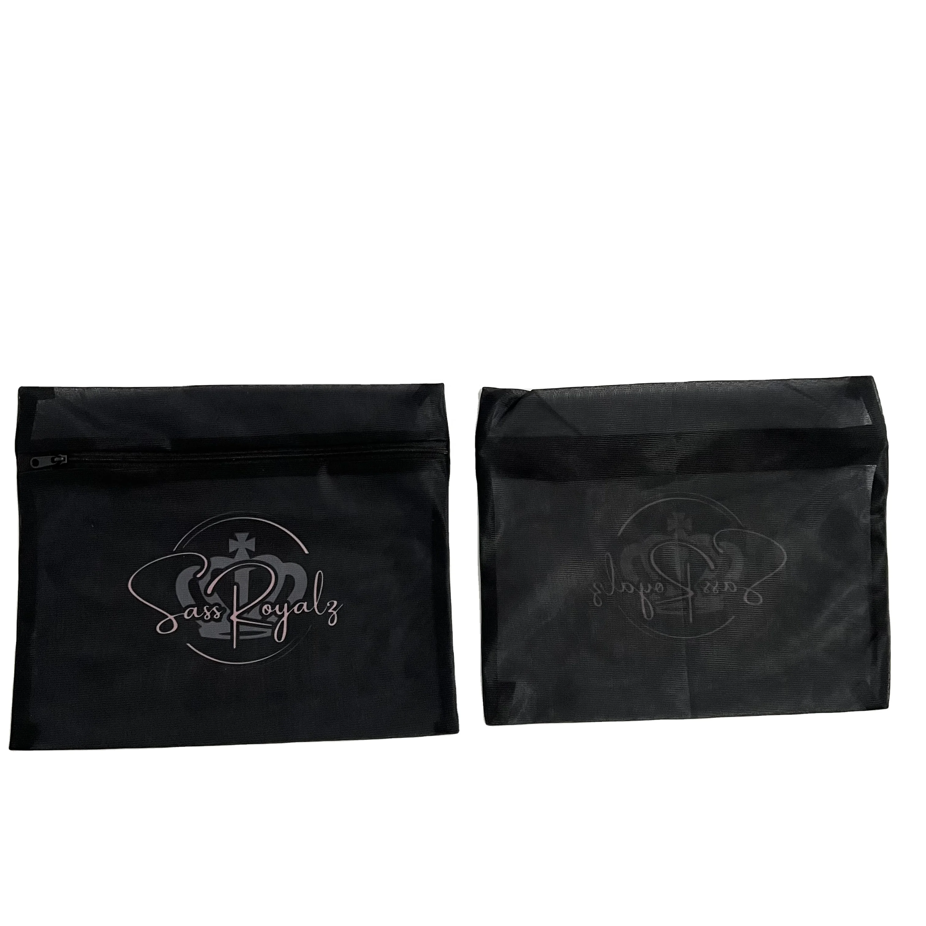 easy to carry reusable delicate custom logo black fine mesh launder bag ,laundry wash bag with zipper