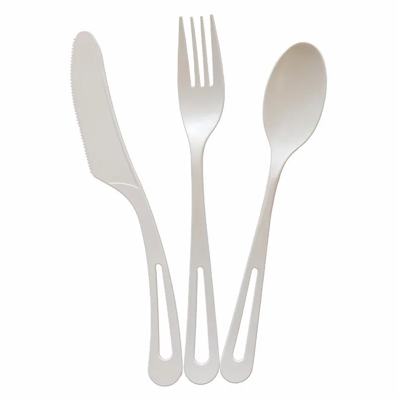 Corn starch Plant-based Eco-friendly 100% Biodegradable and Compostable plastic knife fork spoon cPLA cutlery