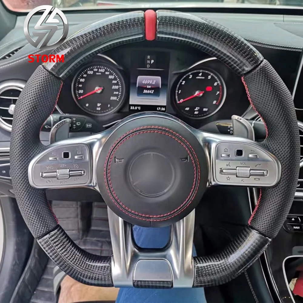 Высококачественный чехол на руль из углеродного волокна для AMG